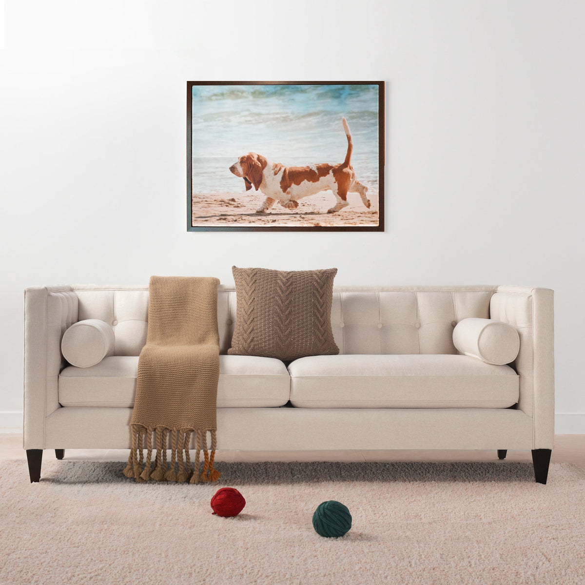 Jack 84" Modern Tuxedo Tufted Sofa, Sky Neutral