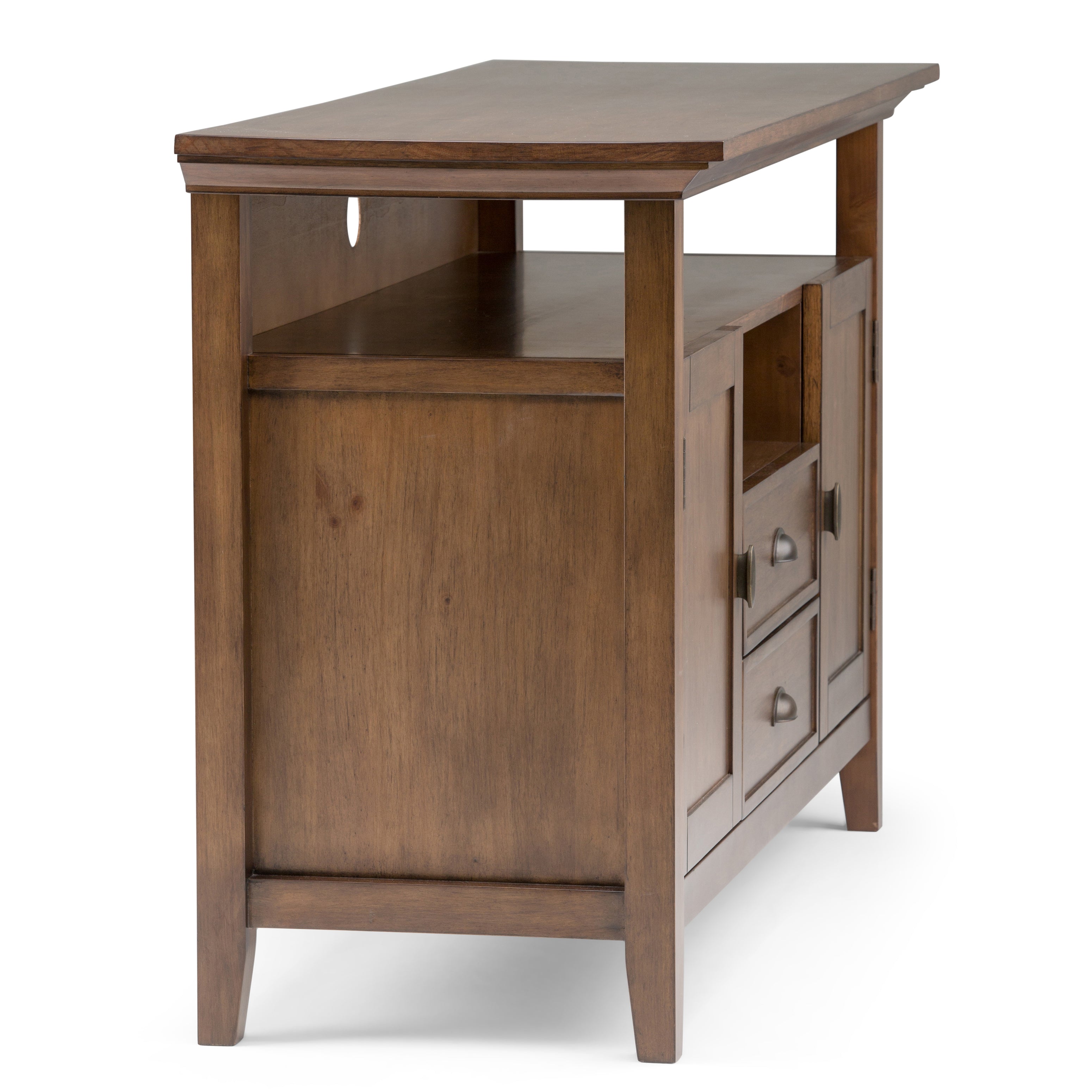 Redmond 54 Inch Wide Solid Wood Tall TV Stand in Tobacco