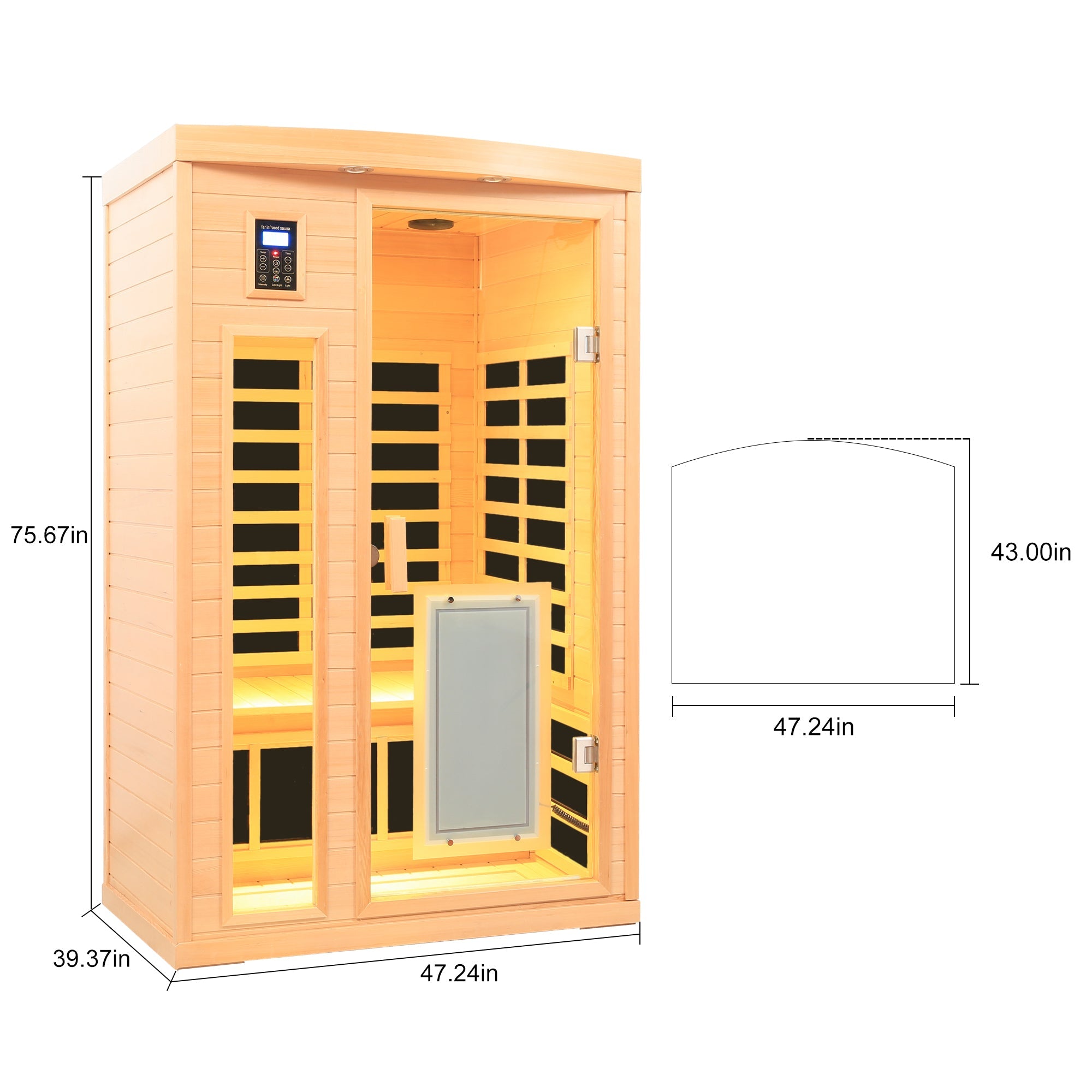 Far-Infrared Hemlock Wood Two-Person Sauna Room