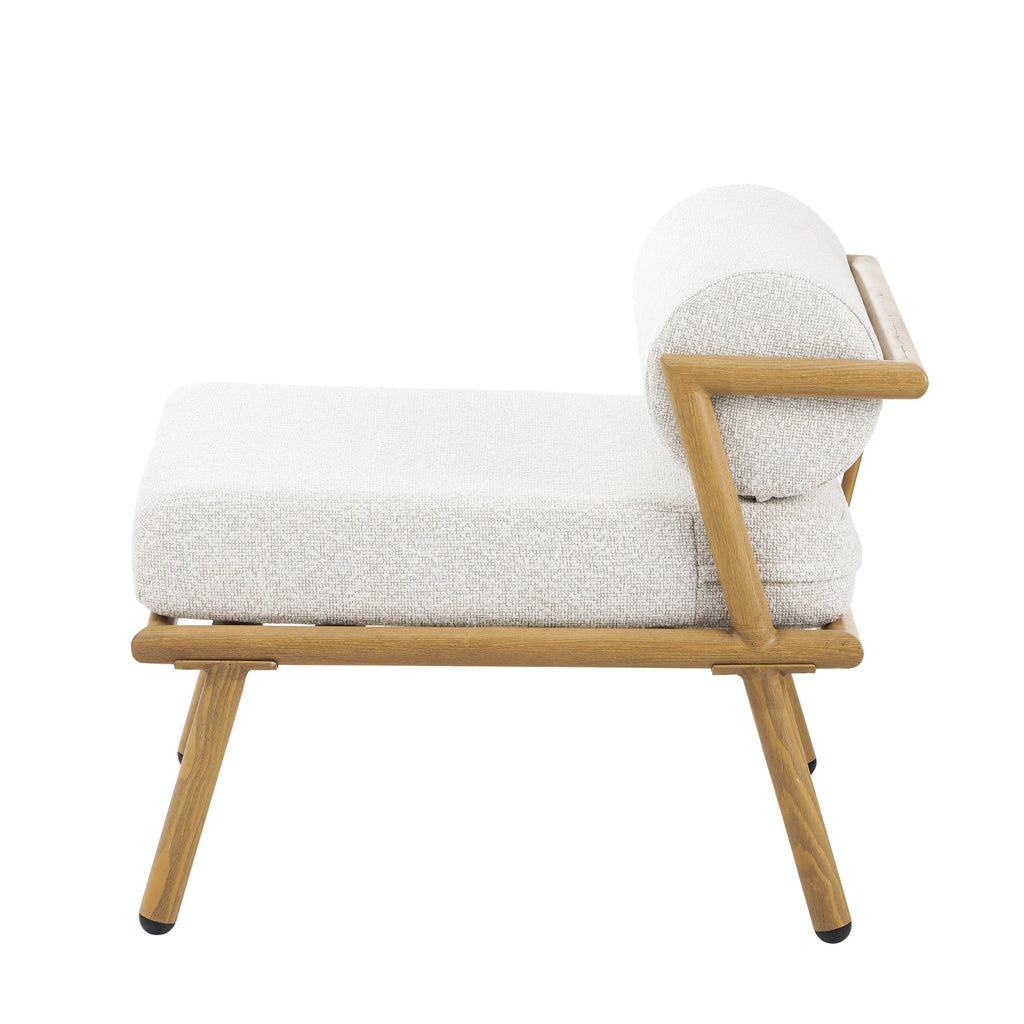 La Fiora Outdoor Patio Teak Finished Iron Club Chair
