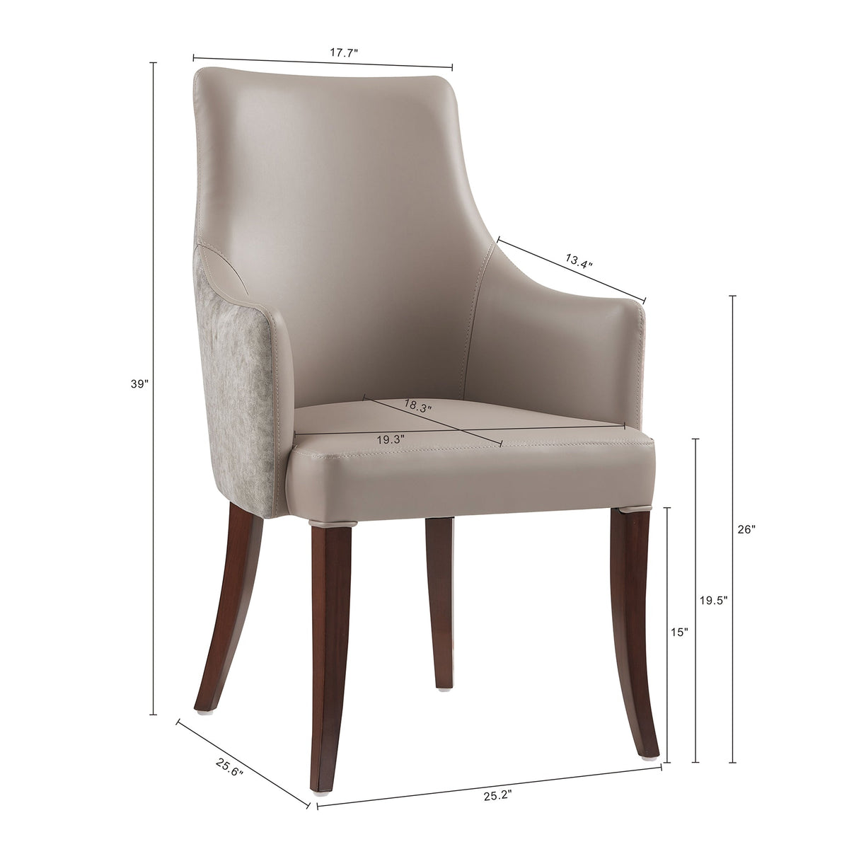 Connie Wood Vegan Leather and Velvet Armchair