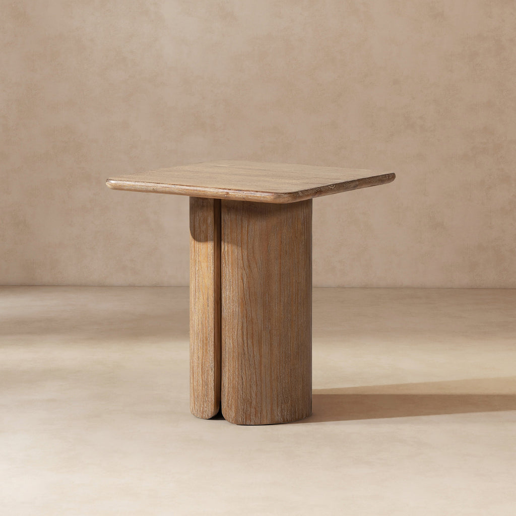 Sonoma 22" Square Pedestal Side Table - Rustic Greige