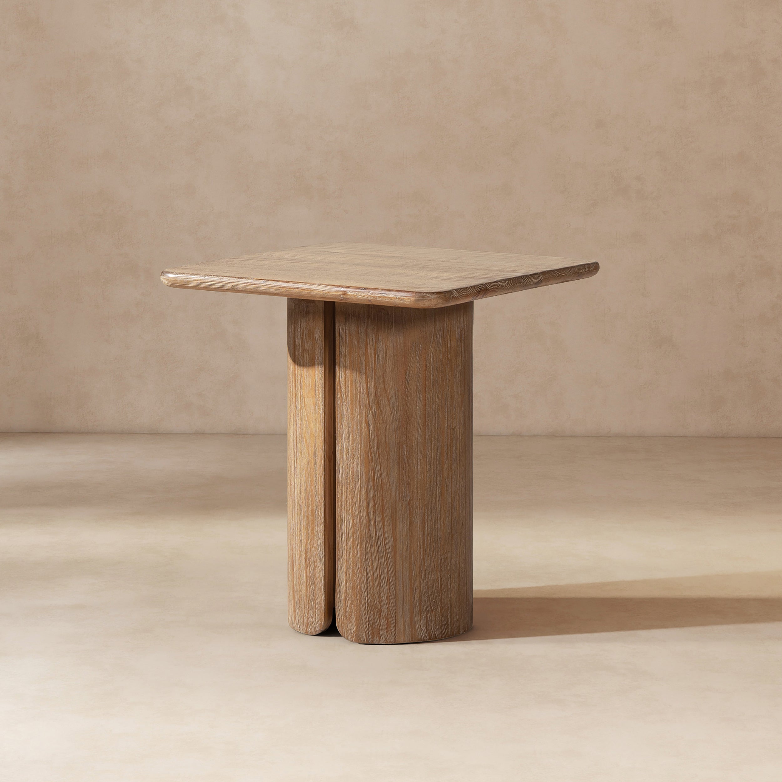 Sonoma 22" Square Pedestal Side Table - Rustic Greige