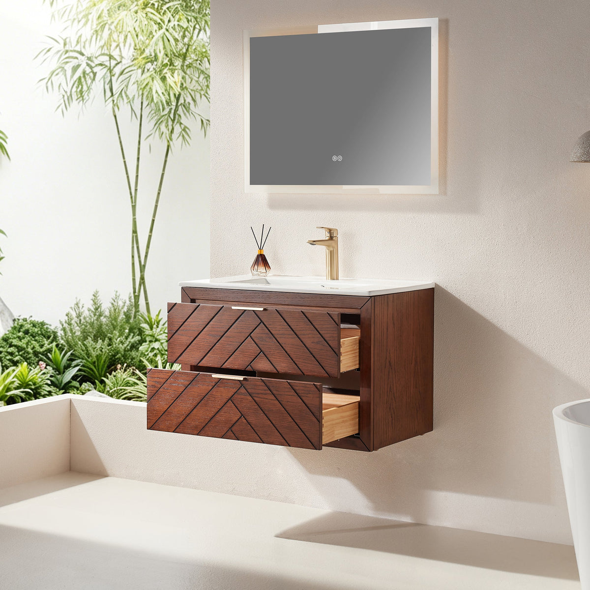 30" Pre-Assembled Wall Mounted & Floating Single Vanity Cabinet