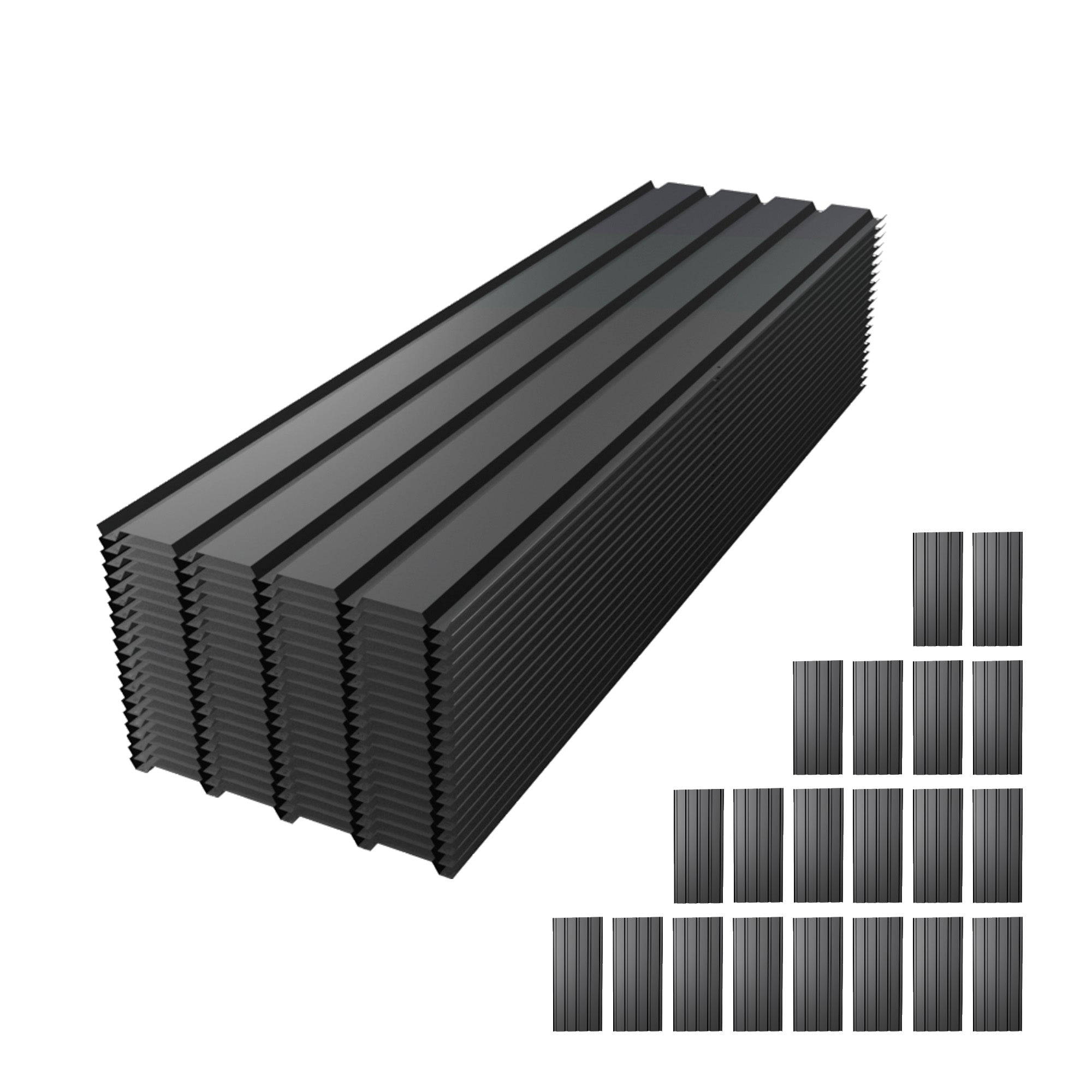 Metal Roof Panel - 61IN Galvanized Waterproof Roof Panels (20 PCS)