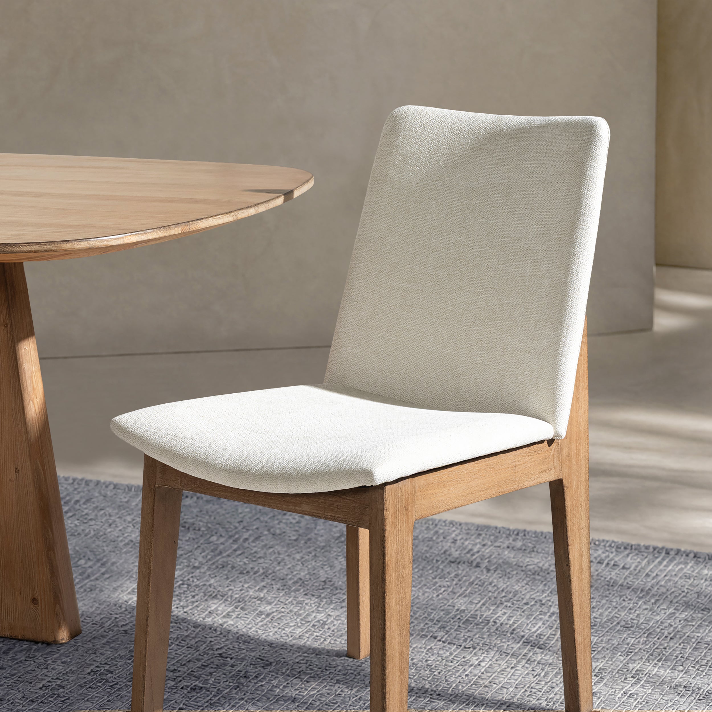 Auden Upholstered Reclaimed Pine Wood Dining Chair Set of 2