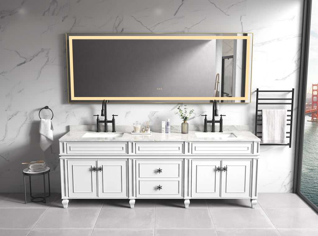 118 x 36 Inch LED Bathroom Mirror with Aluminum Frame