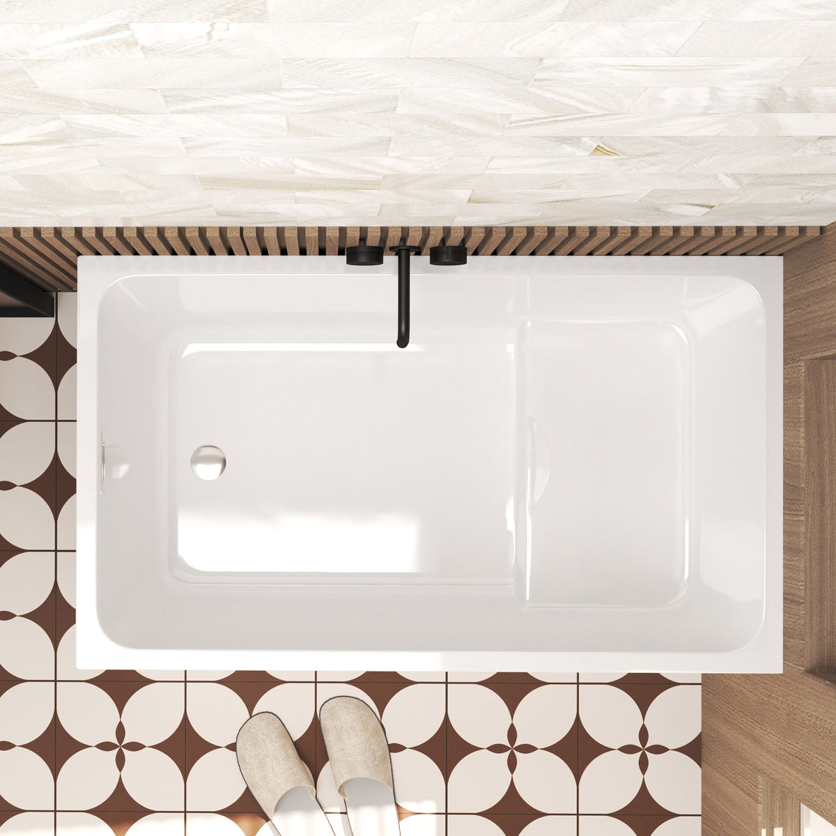 47" Acrylic Freestanding Bathtub with Seat