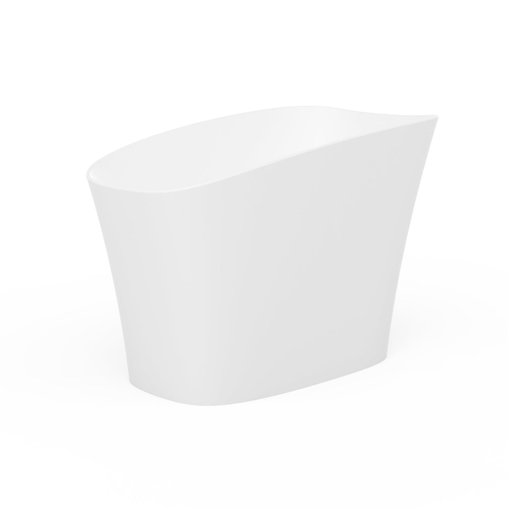 51-Inch Freestanding Solid Surface Deep Soaking Bathtub with Seat