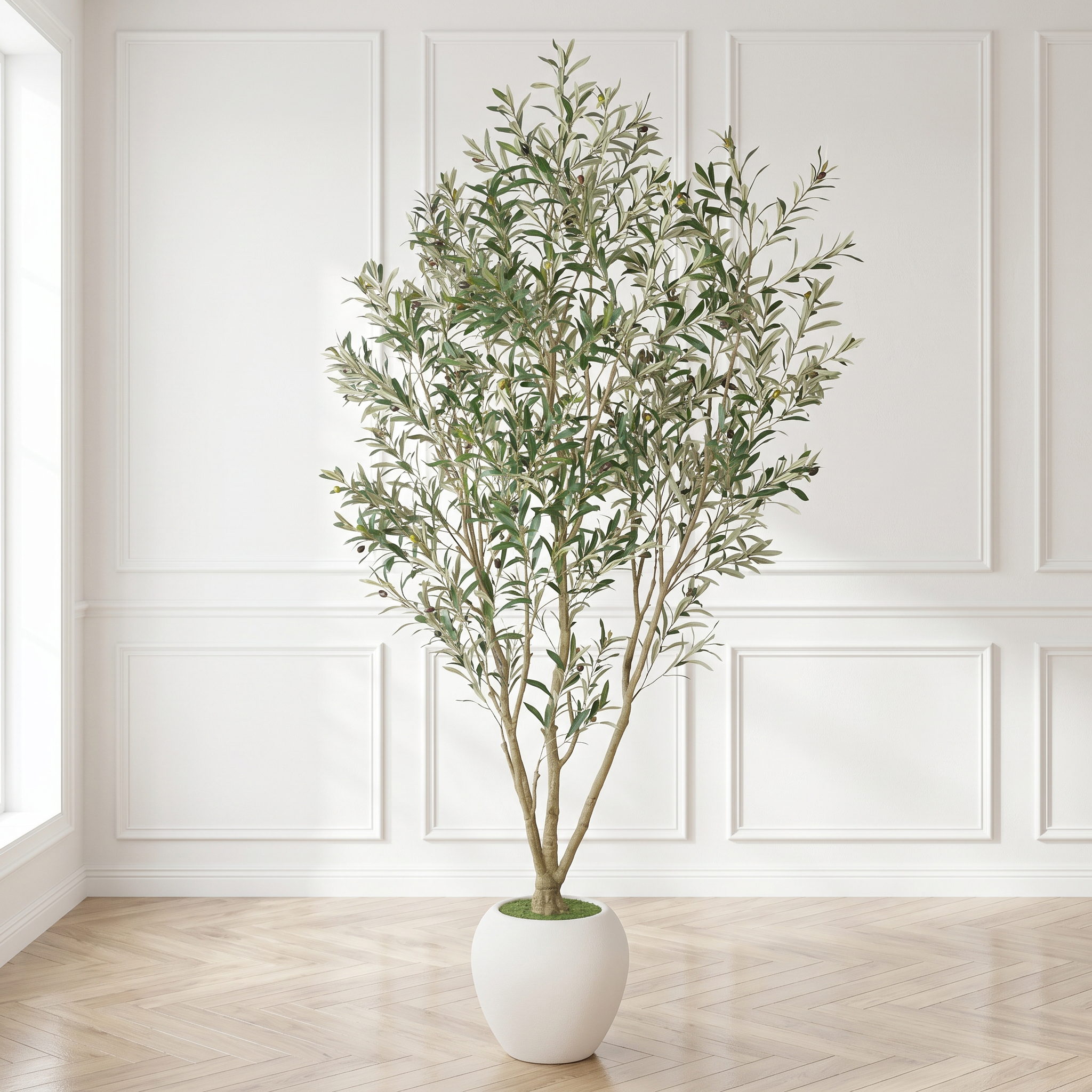 8FT Artificial Olive Tree With Big Decorative Planter