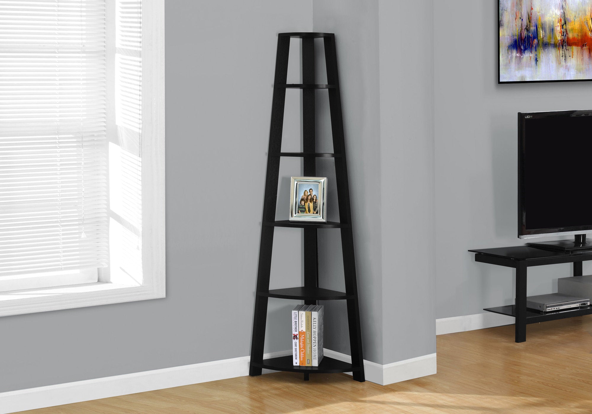 Five-Tier Corner Bookshelf