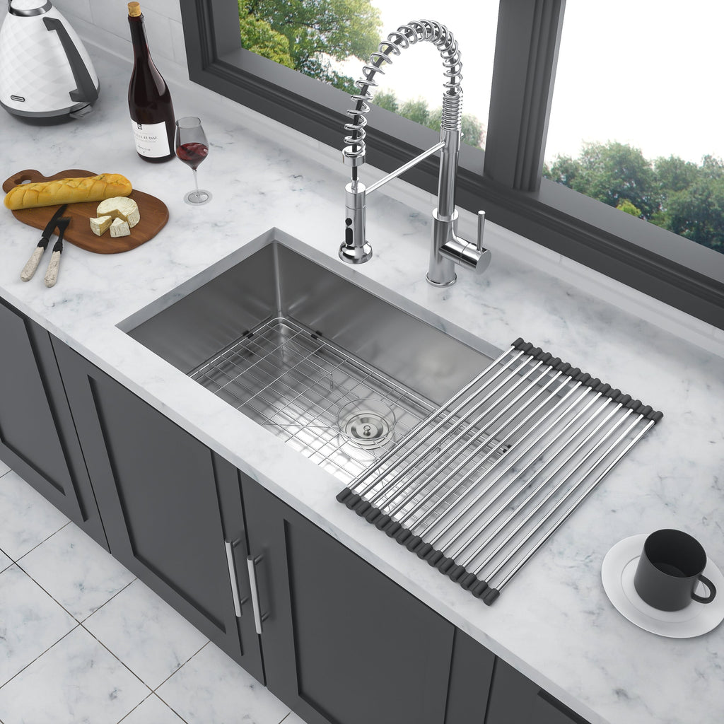 Undermount Kitchen Sink - 30"x19" Stainless Steel 16 Gauge Deep Single Bowl