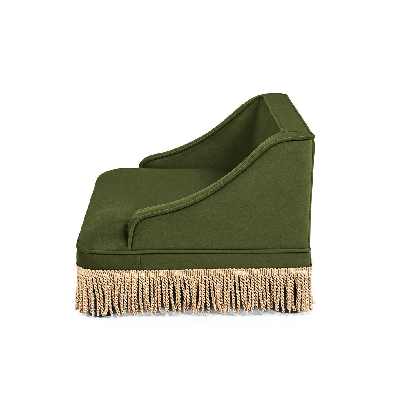 Duchess 33" Medium Princess Pet Bed Sofa with Fringe Skirt, Olive