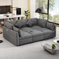 86.6" Modular Sectional Sofa with Movable Ottoman