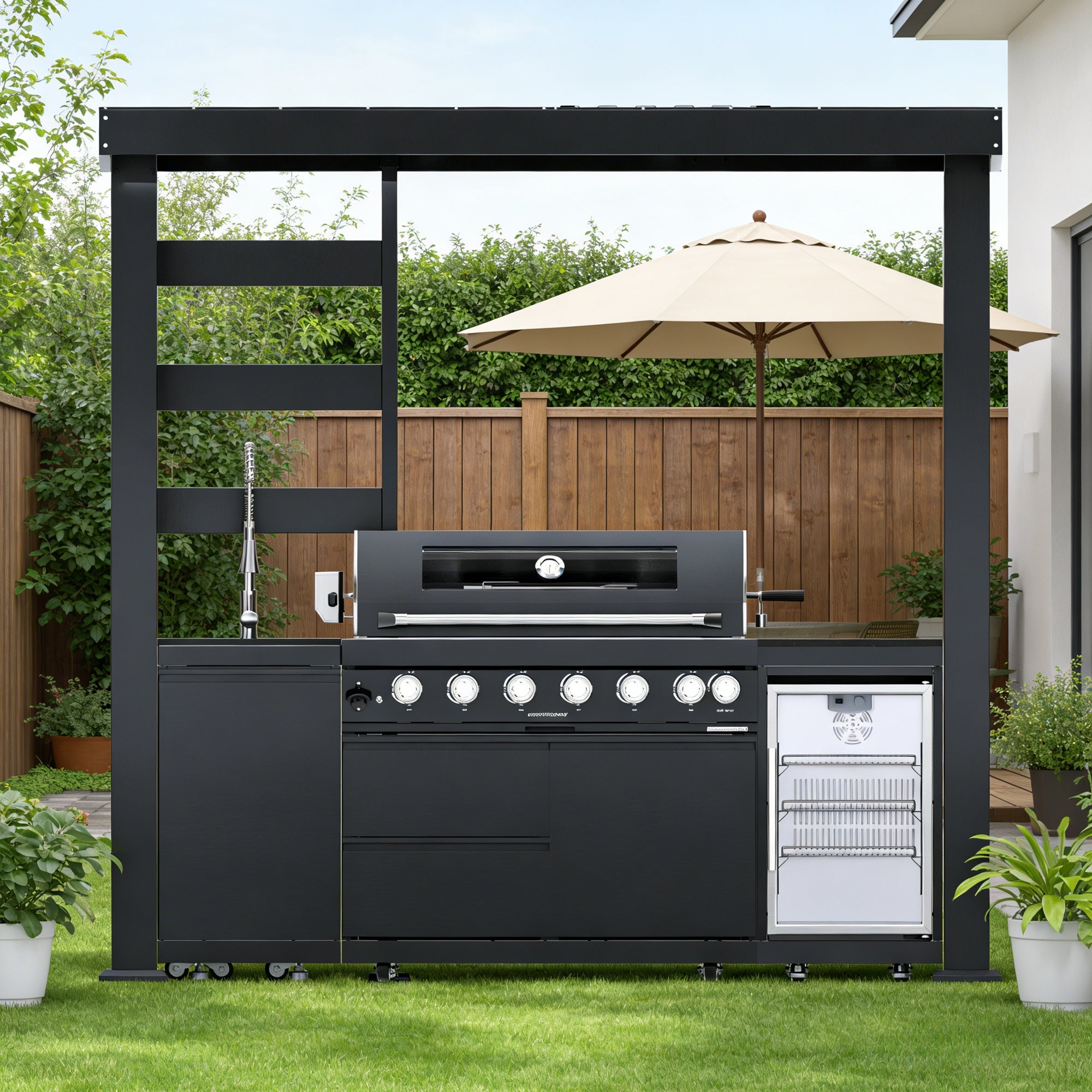 94-Inch Deluxe Stainless Steel Gas Outdoor Kitchen Barbecue Grill