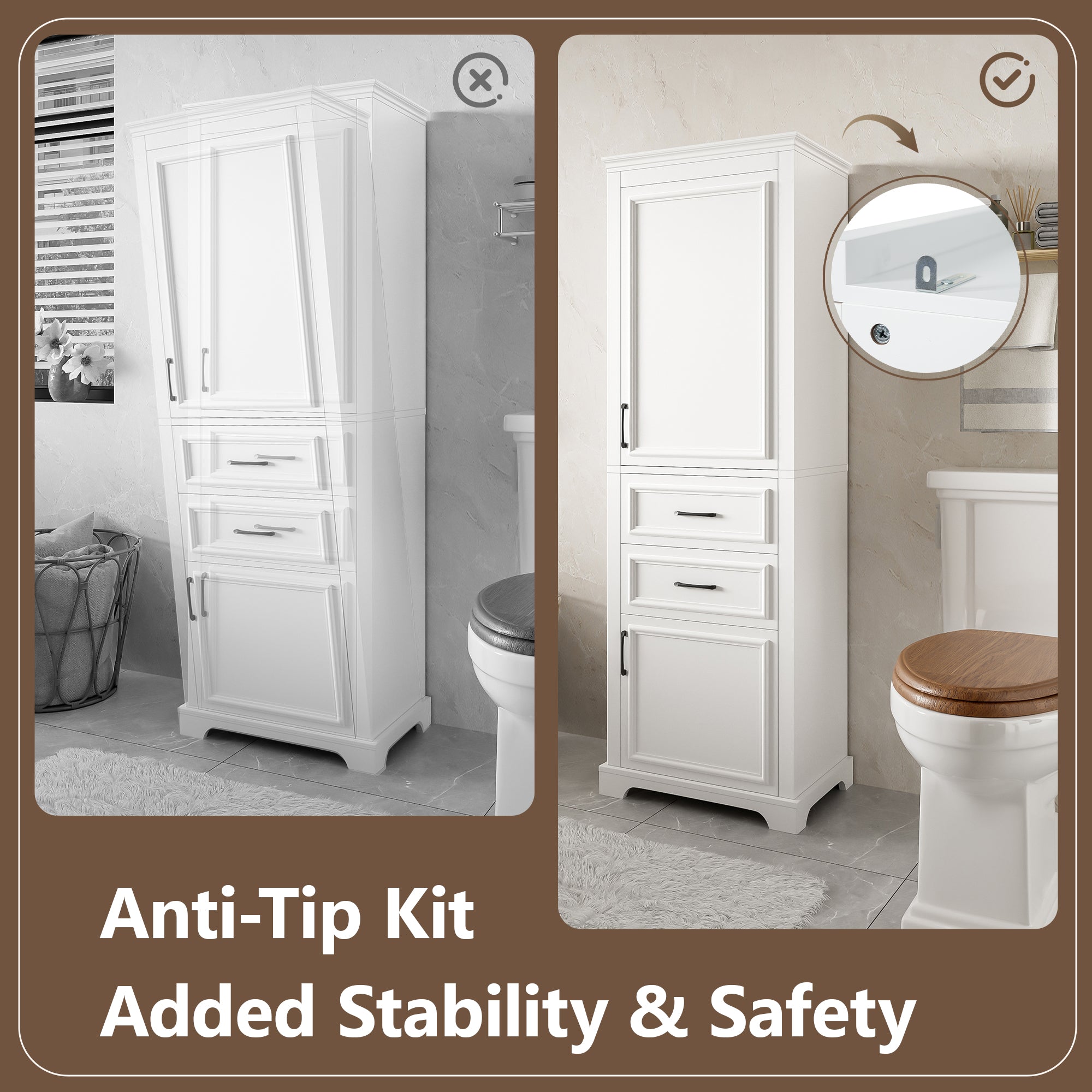 71-Inch Tall Freestanding Bathroom Vanity