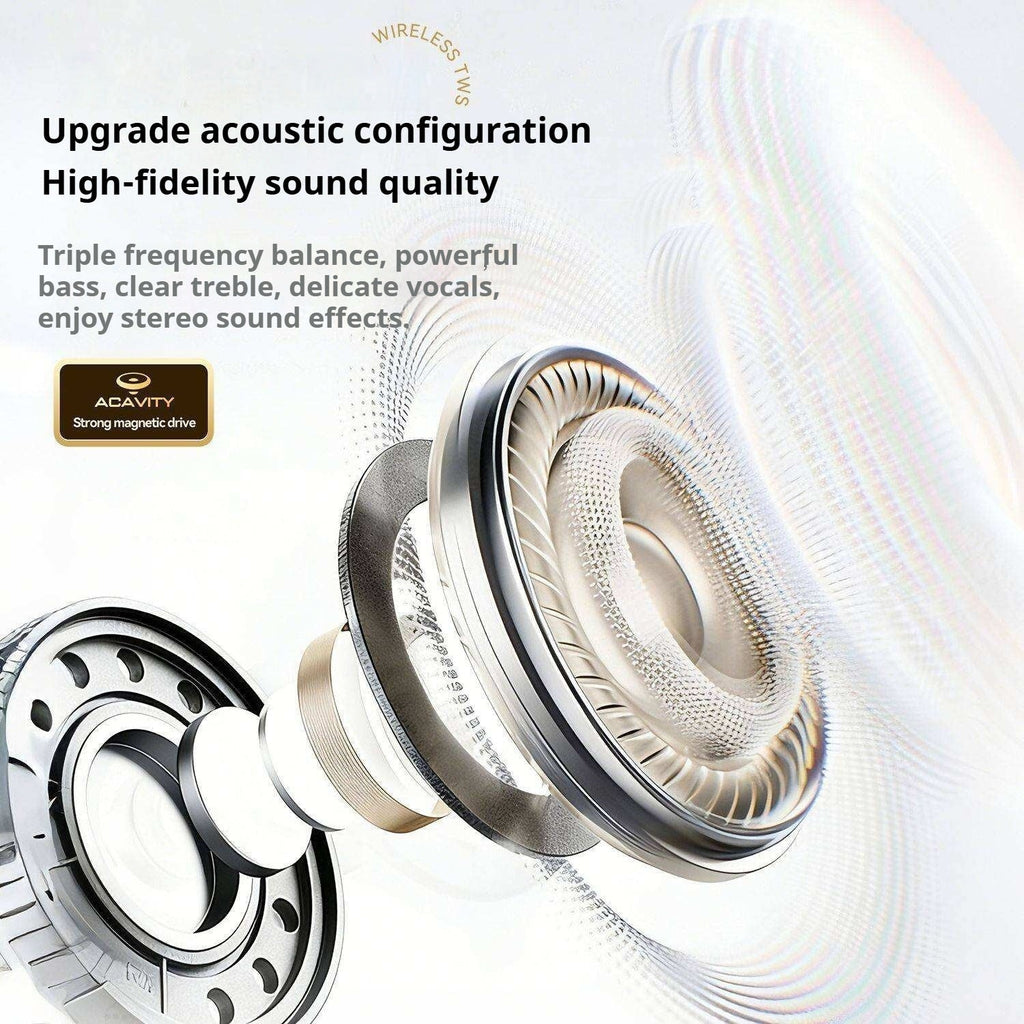 KP-229 Hot-selling New Wireless Bluetooth Earbuds Digital Display Open-ear Clip-on Design Non-in-ear Built-in Vanity Mirror Long Battery Life In Stock