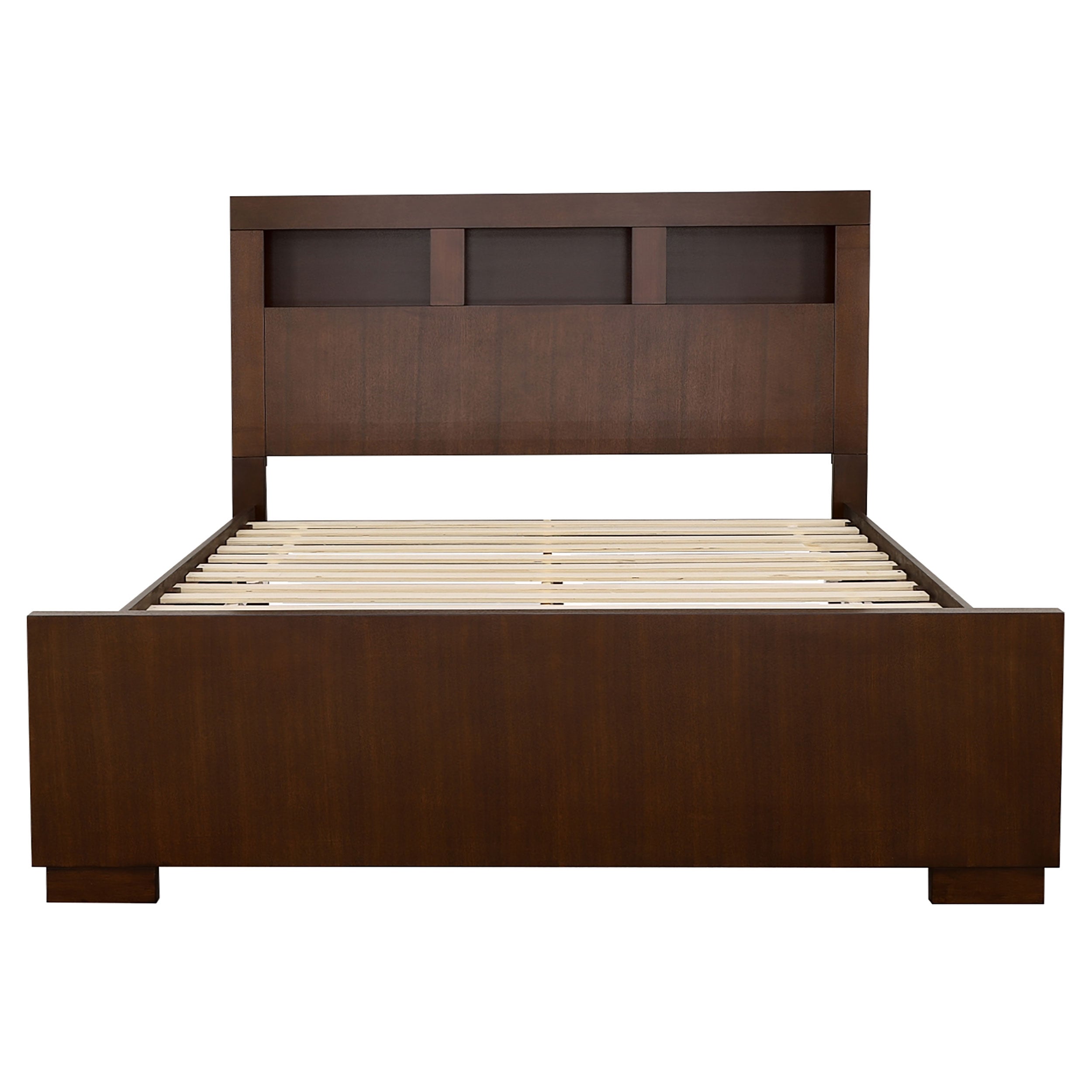 Ardino Cappuccino California King Bed with Bookcase Headboard