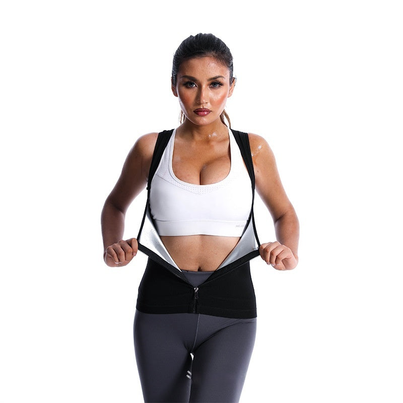 European And American Women's Sports Fitness Sweat Vest Sauna Sweat Wear Sweat Abdominal Body Shaping Clothes Waist Bracket Underwear