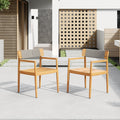 Creative Braided Acacia Wood Outdoor Dining Chairs