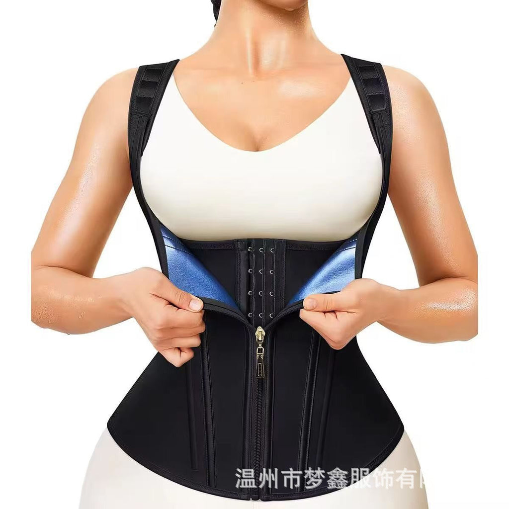 Women's Waist Trainer Corset, Zipper & Hook Sauna Sweat Vest, Tummy Control Body Shaper Shapewear For Workout Fitness