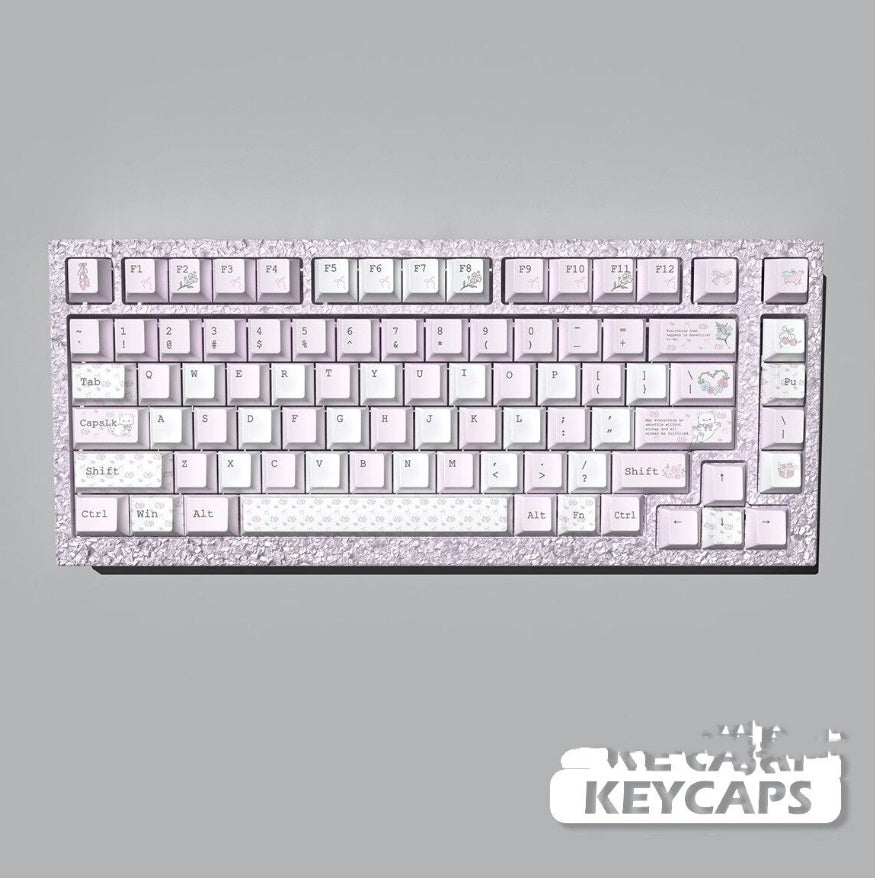 Cat Flower Language Keycaps PBT Material