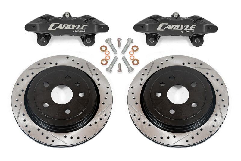 BMR Suspension BMR 14-19 Chevrolet Corvette C7 Brake Kit For 15in Conversion Drilled & Slotted Rotors Black Caliper DBK572