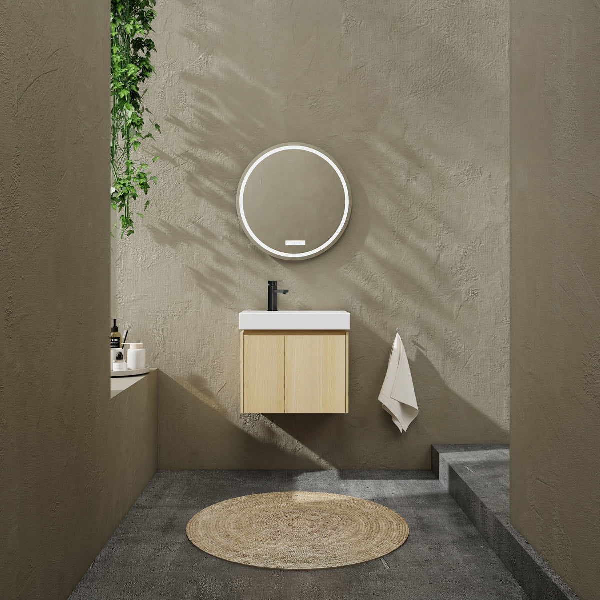 24 Inch Bathroom Vanity with Ceramic Basin