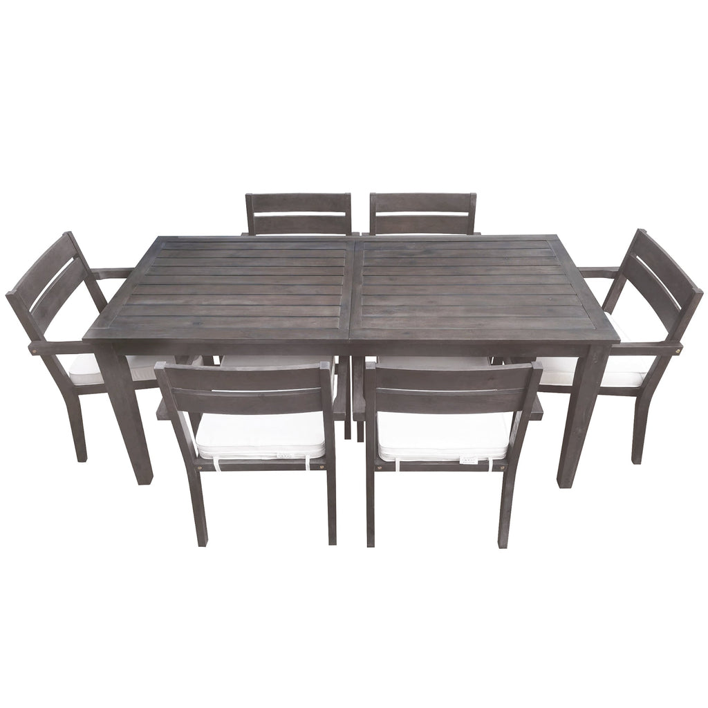 7-Piece Acacia Wood Outdoor Dining Set with Cushions