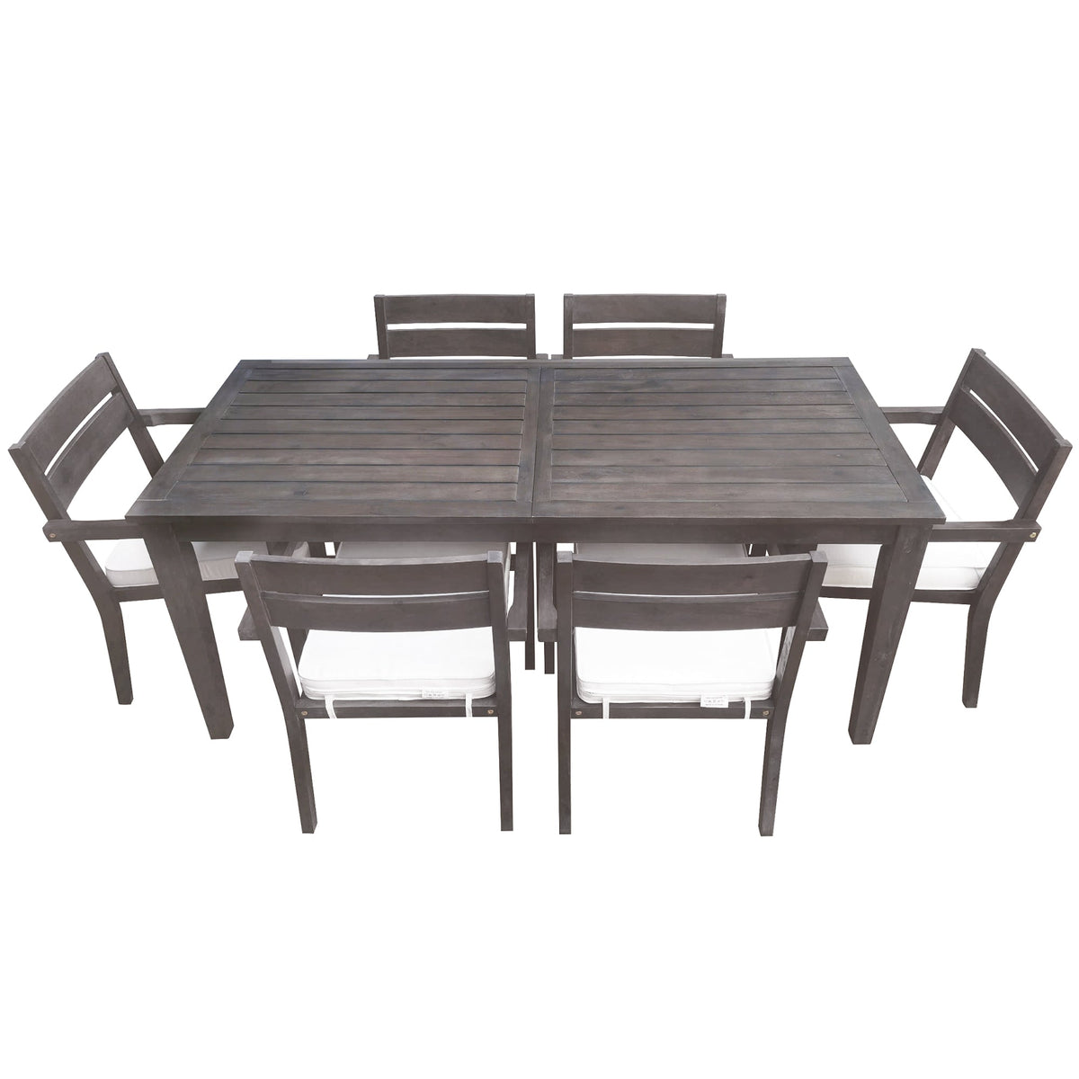 7-Piece Acacia Wood Outdoor Dining Set with Cushions
