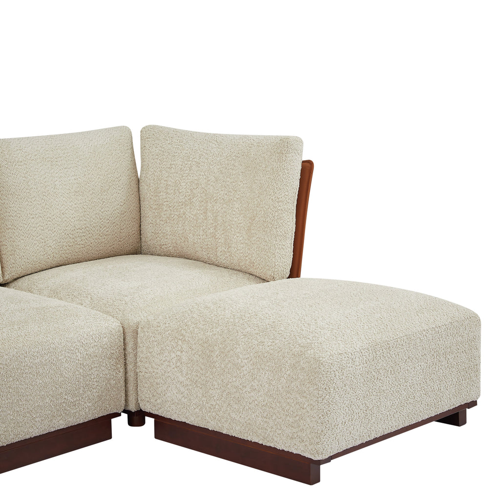 Velora 122 in. 6-Piece U Shaped Boucle Modular Sectional Sofa