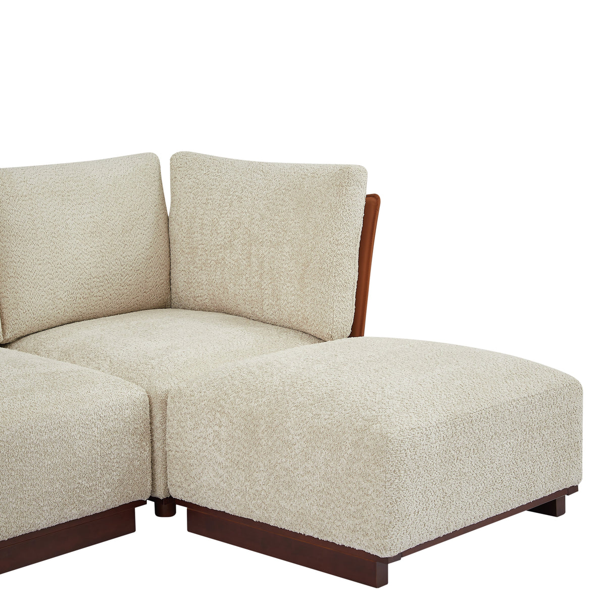 Velora 122 in. 6-Piece U Shaped Boucle Modular Sectional Sofa