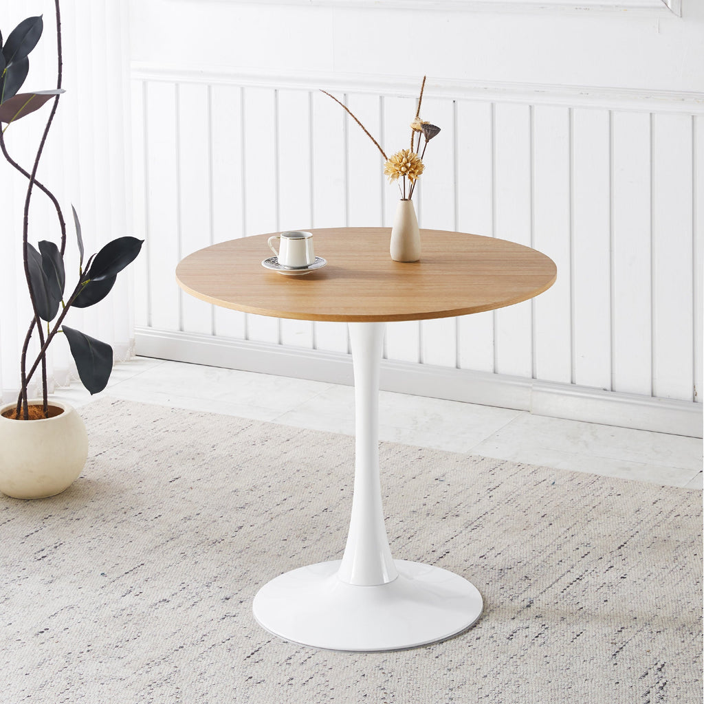 31.5" Oak Color Top Tulip Table