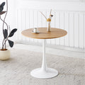 31.5" Oak Color Top Tulip Table