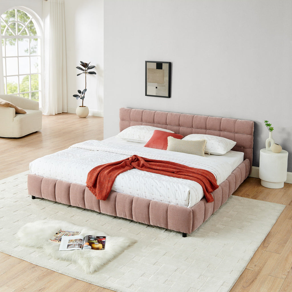 King Size Upholstered Bed Frame with Storage