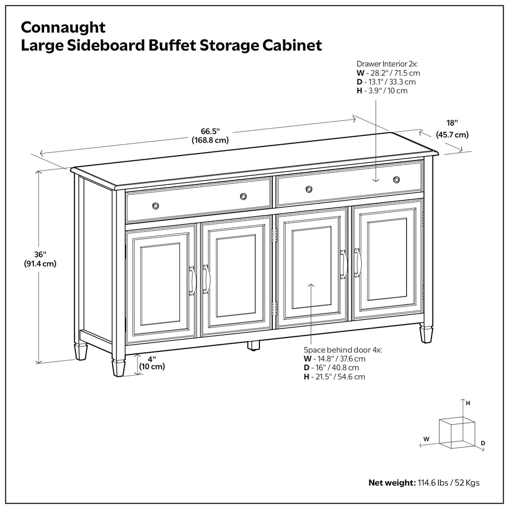 Connaught Large Sideboard Buffet Storage Cabinet