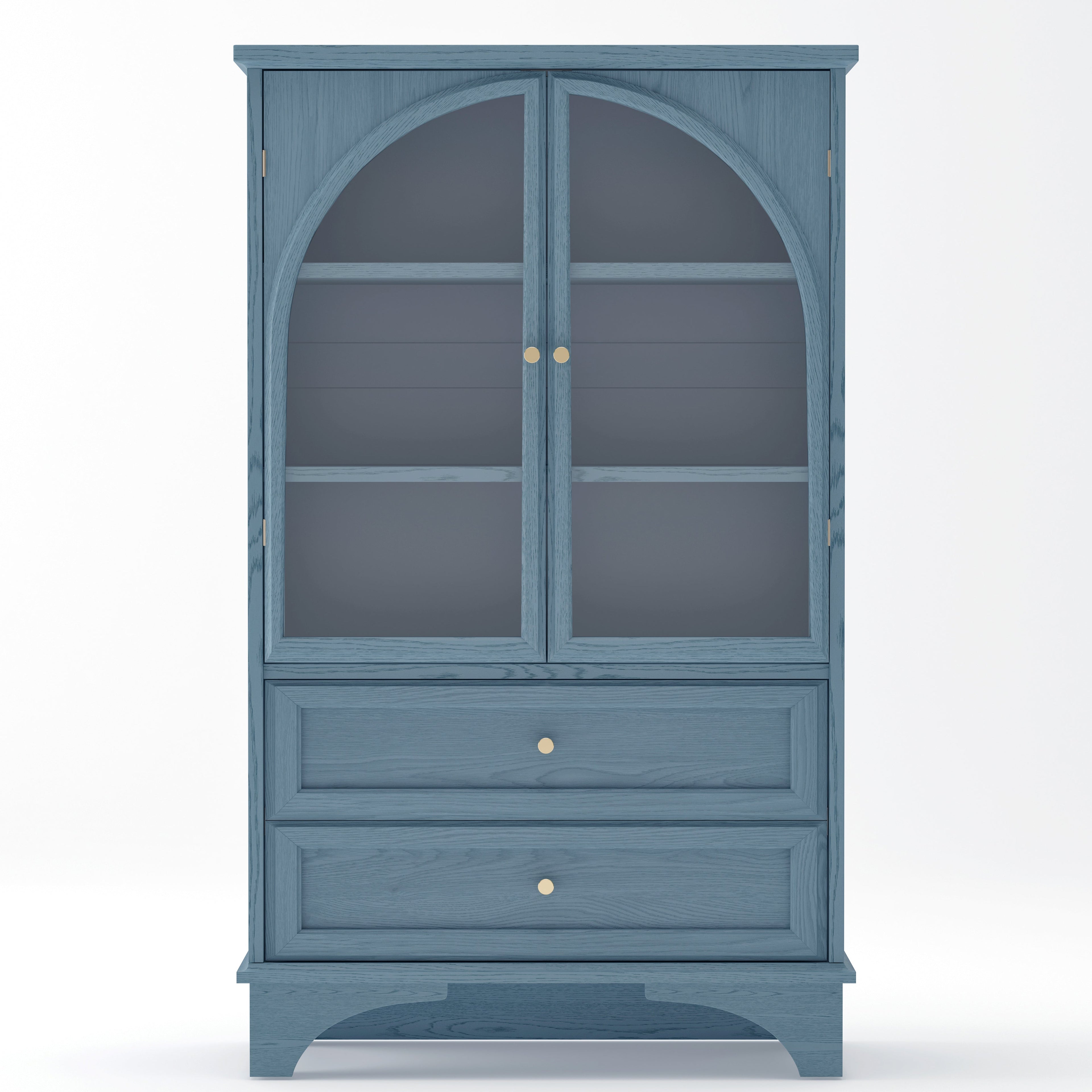 52.17"H Glass Door Display Case Storage Cabinet