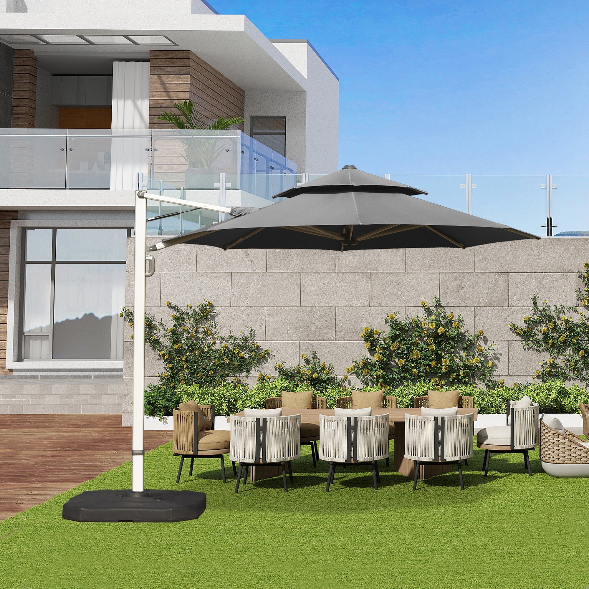 Round Cantilever Umbrella with Center Pole