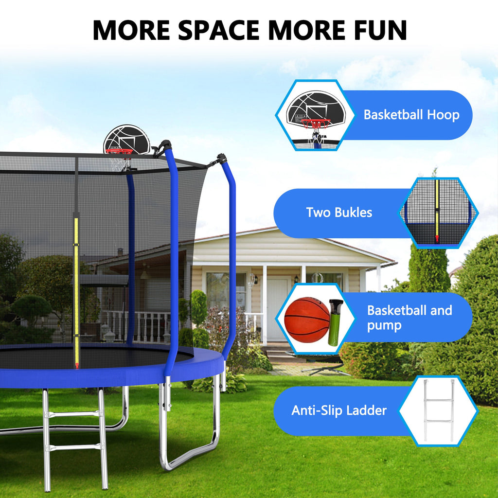 8FT Trampoline with Basketball Hoop