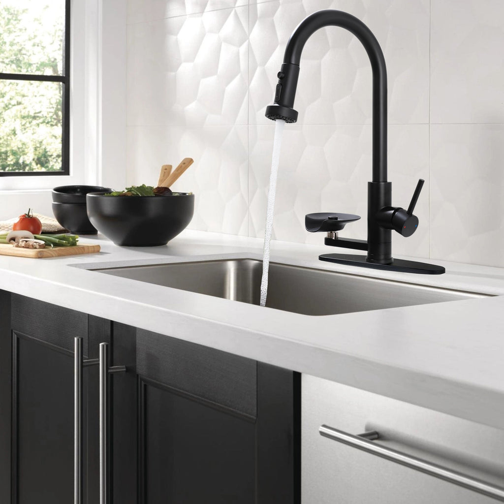 3-in-1 Kitchen Faucet with Press-Type Glass Rinser