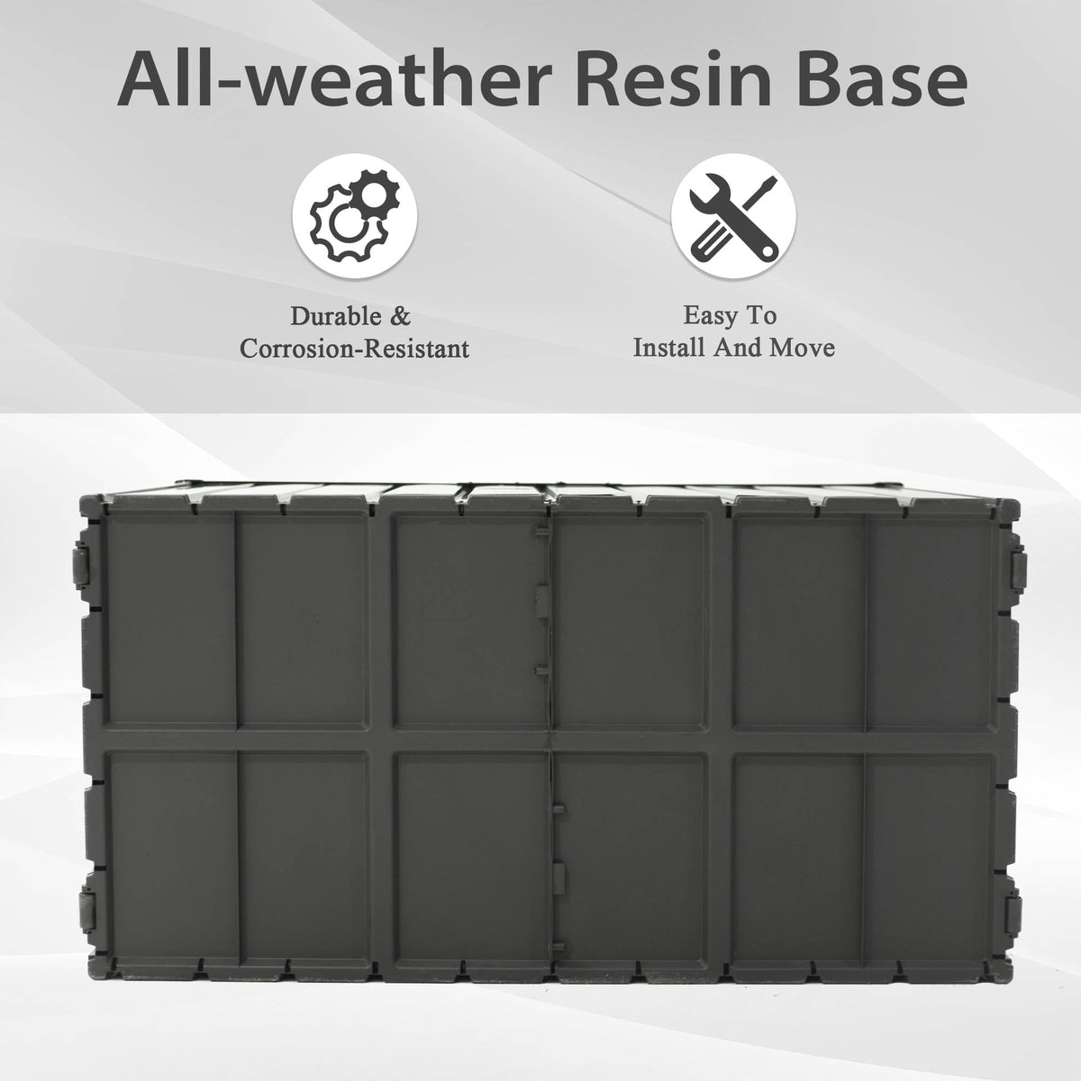 100 Gallon Outdoor Storage Deck Box - Waterproof, Dark Gray