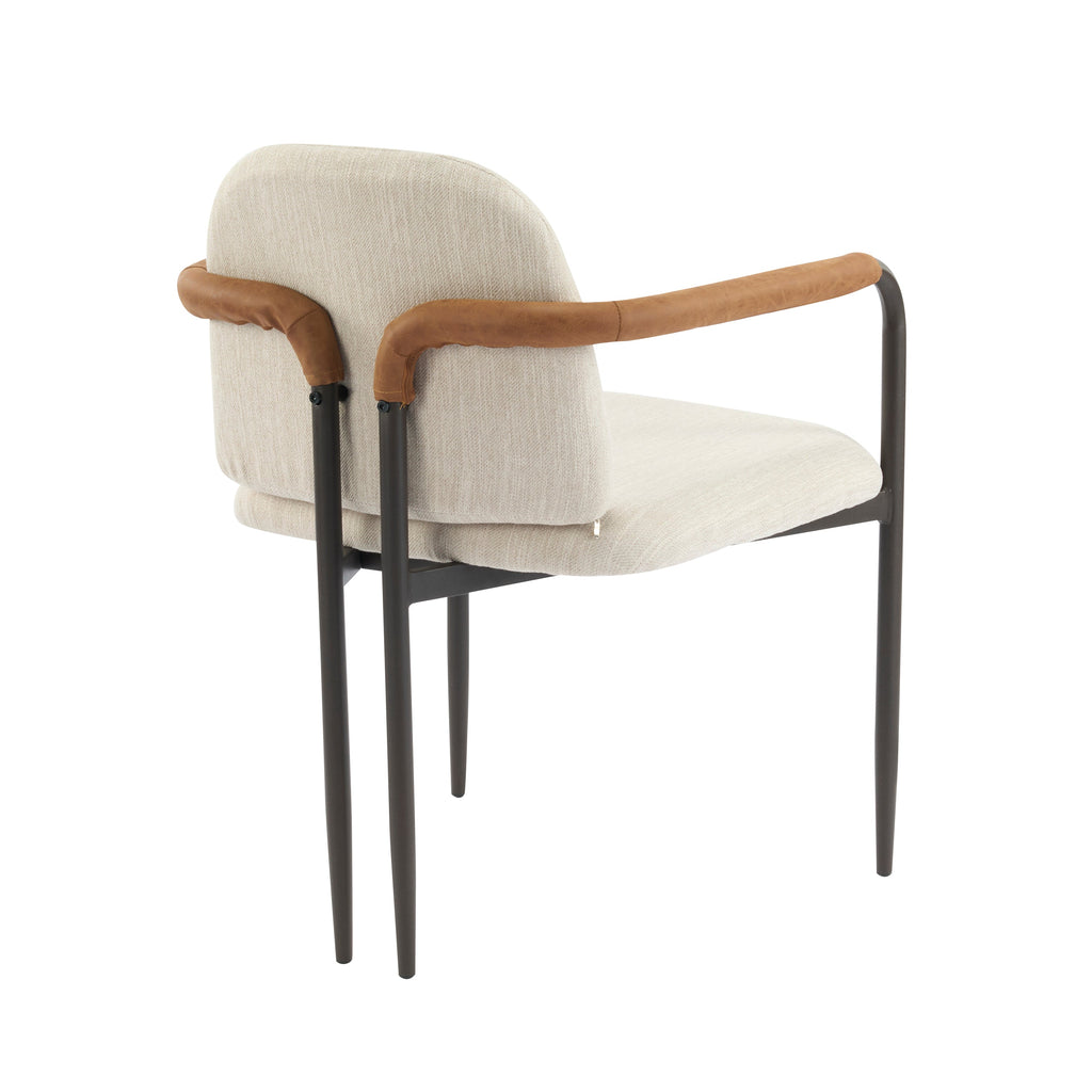 Dining Chair Set of 2 - Espresso and Beige