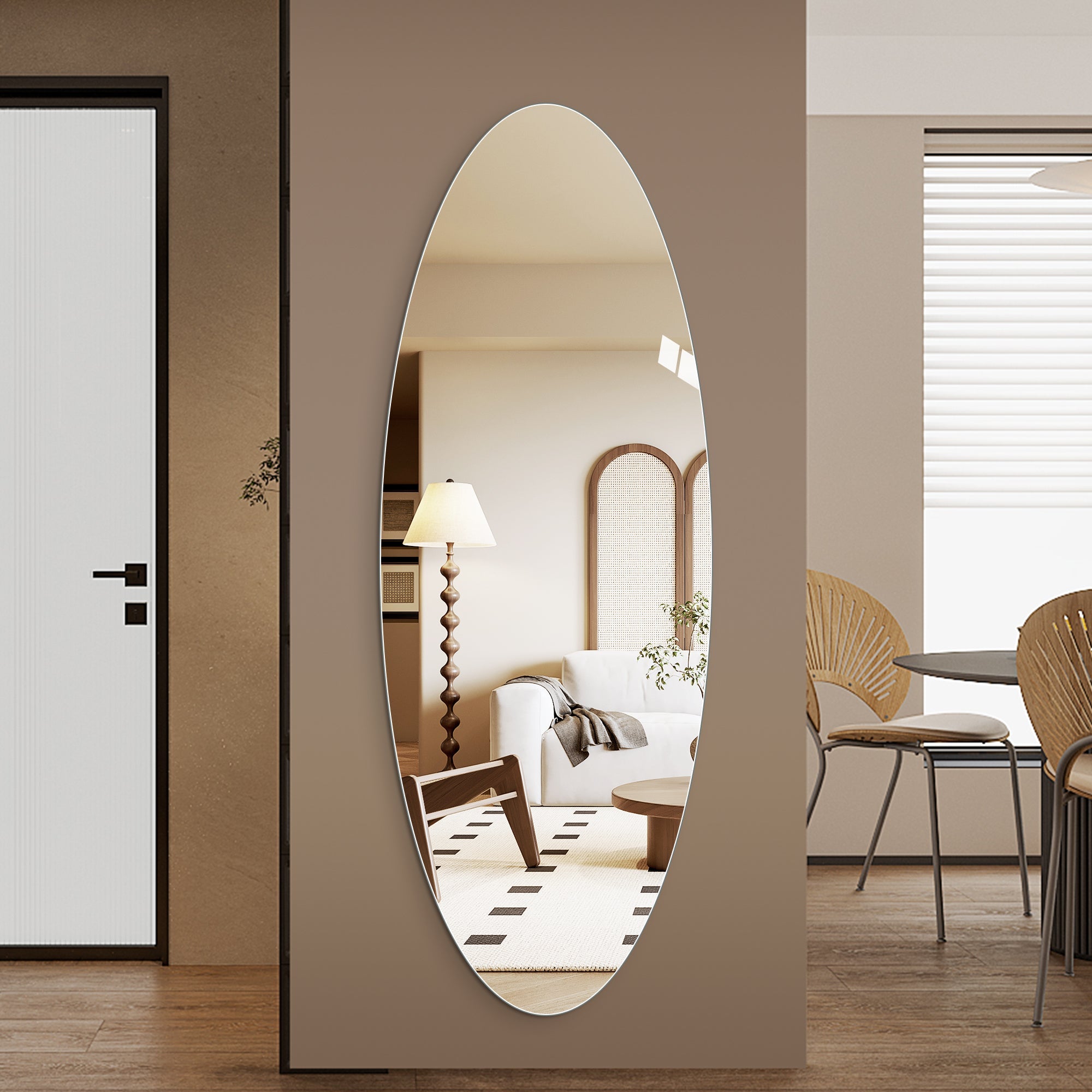 65" x 24" Full Length Wall Mirror - Oval Design