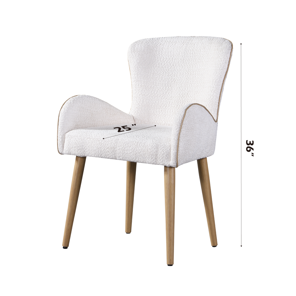 Qwin Beige Boucle Side Chair
