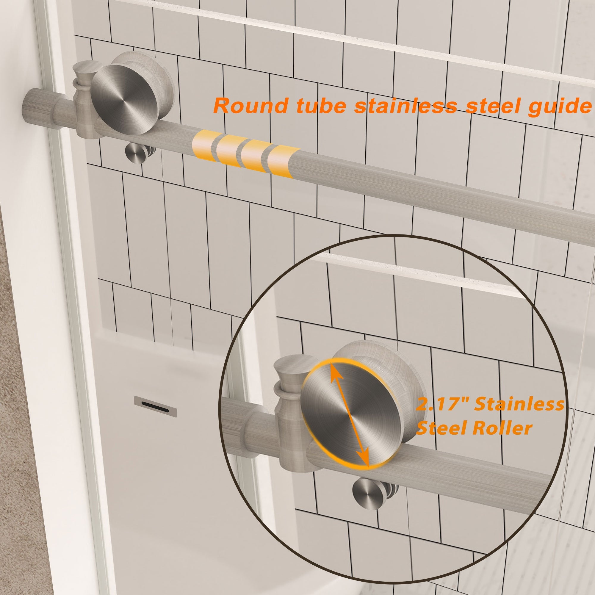 Frameless Shower Door 56-60"W x 76"H