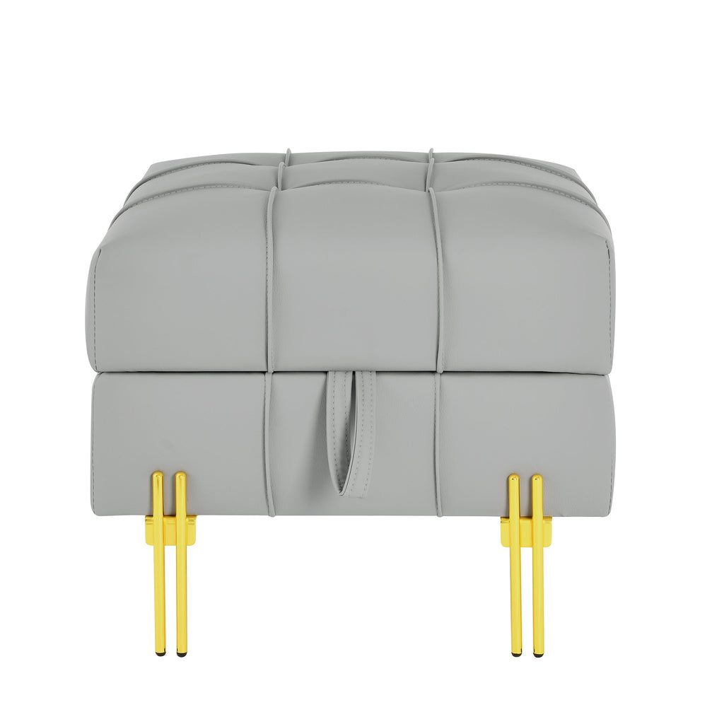 22 Inch Anti-Scratch Leather Storage Ottoman