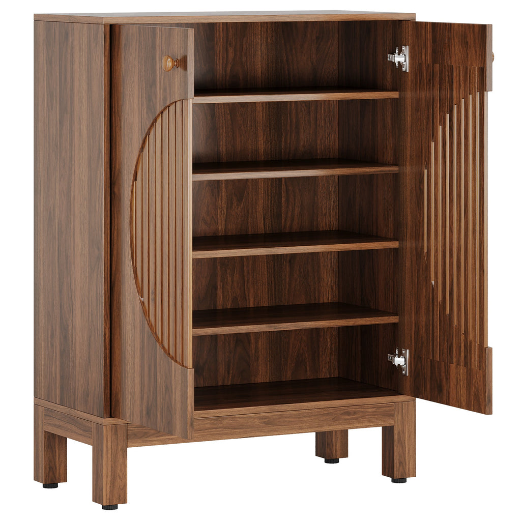 28.74" Farmhouse Brown Shoe Cabinet