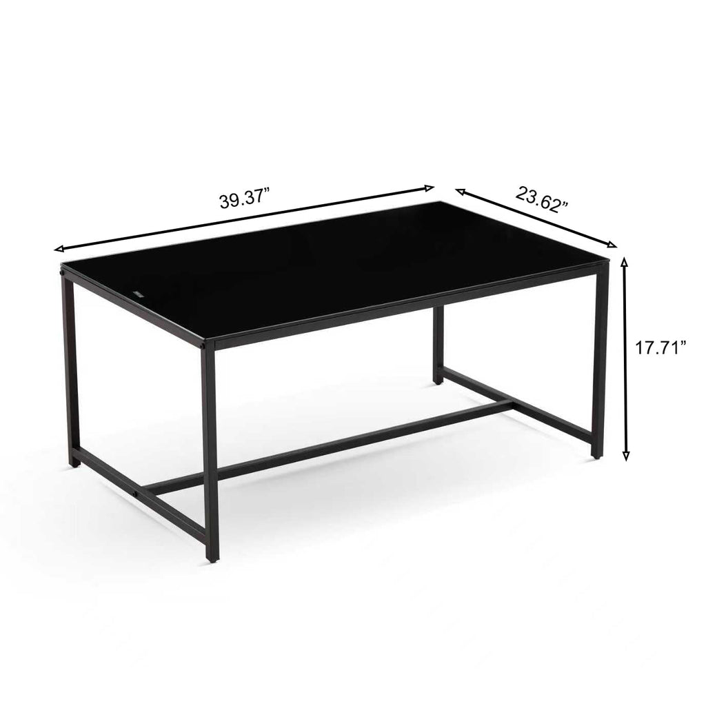 Black Glass Coffee Table, Small Tea Table