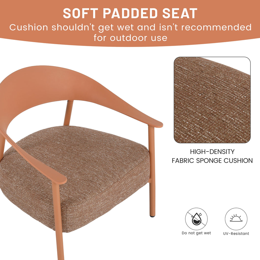 Summer Modern 2-Piece Accent Chair Set with Coffee Table – Apricot
