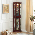 Corner Curio Cabinet with Lights and Adjustable Tempered Glass Shelves